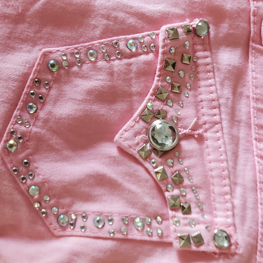 ANGELS EMBELLESHED PINK SKINNY JEANS SIZE 3